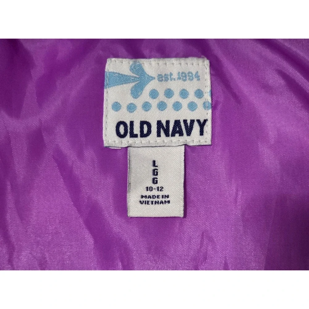 Old Navy Girl's Frost-Free Quilted Black‎ Jacket Hooded Winter Puffer Coat Sz L